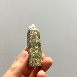 Green and Pink Crystal Unakite Tower